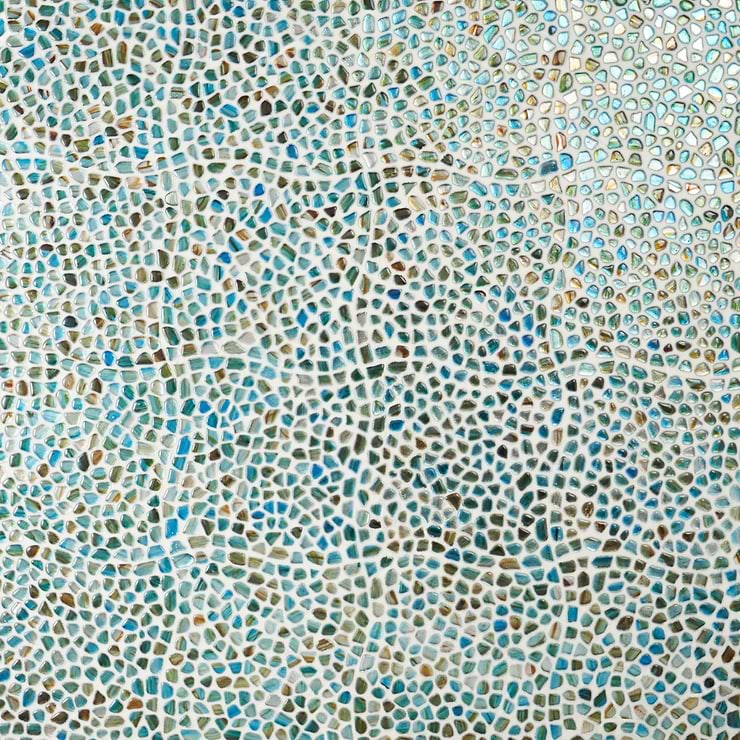 Komorebi Pebble Juneau Spring Multicolor Polished Glass Mosaic Tile