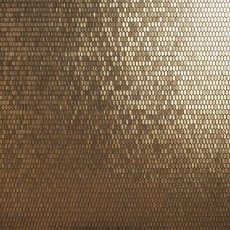 Flicker Gold 1/4" x 1" Polished Glass Mosaic Tile