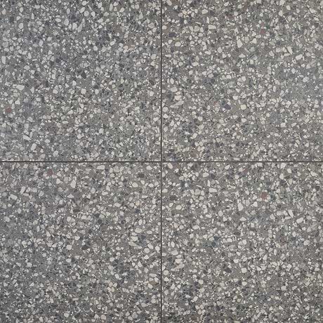 Kobe Flakes Charcoal Gray 24x24 Terrazzo Look Matte Porcelain Tile