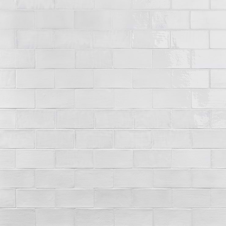 Emery White 4x8 Hand Glazed Crackled Terracotta Tile | Tilebar.com