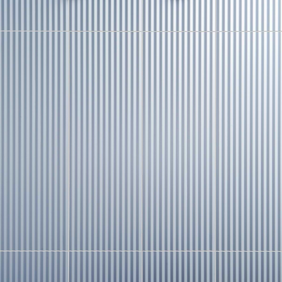 Mod Denim Blue 12x36 3D Fluted Matte Ceramic Tile 