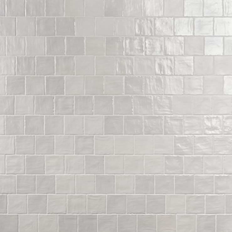 Sample-Montauk Gin White 4x4 Mixed Finish Ceramic Tile