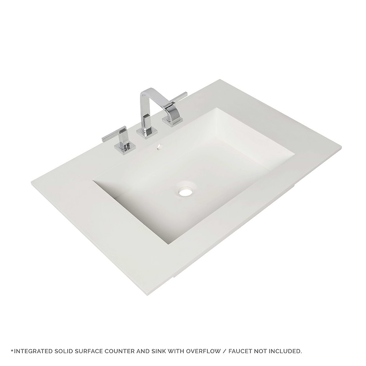 Linear White Gloss 24" Single Vanity with Integrated Top