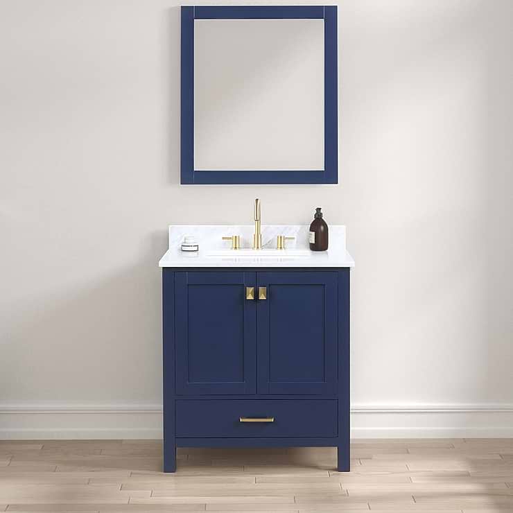 Athena 30'' Blue Vanity And Marble Counter