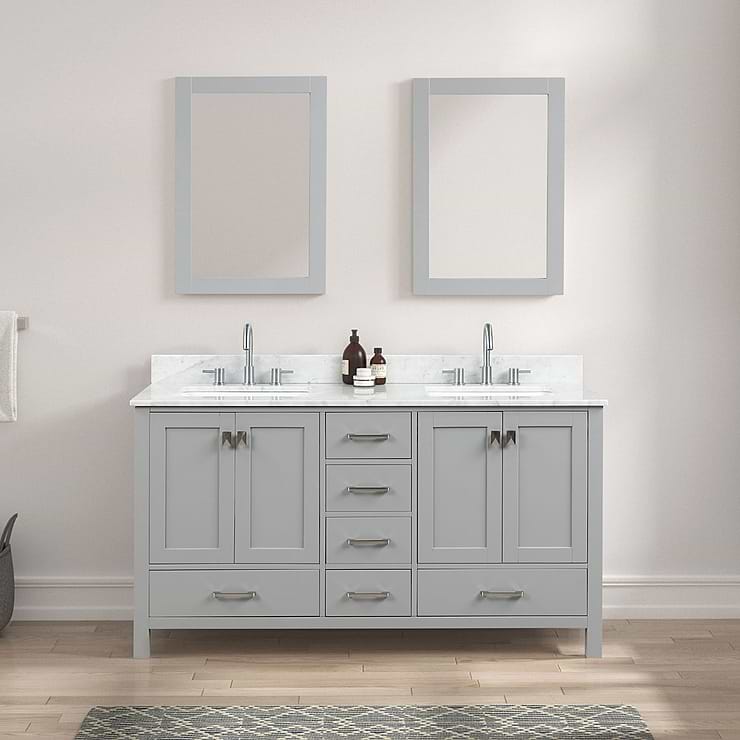 Athena 60'' Gray Vanity And Marble Counter