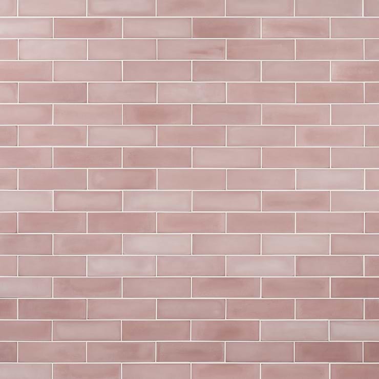 Color One Coral Pink 2x8 Matte Cement Tile