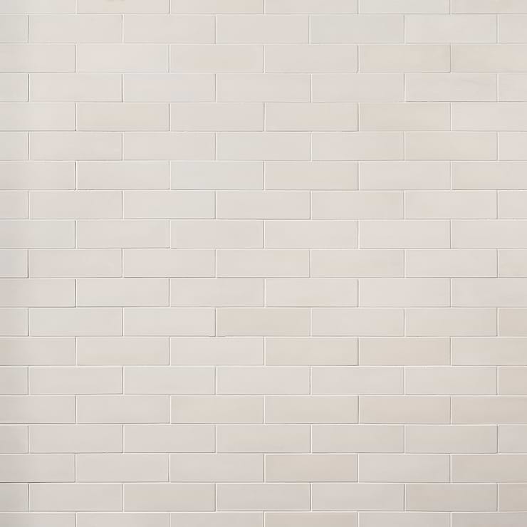 Color One Chalk White 2x8 Matte Cement Tile