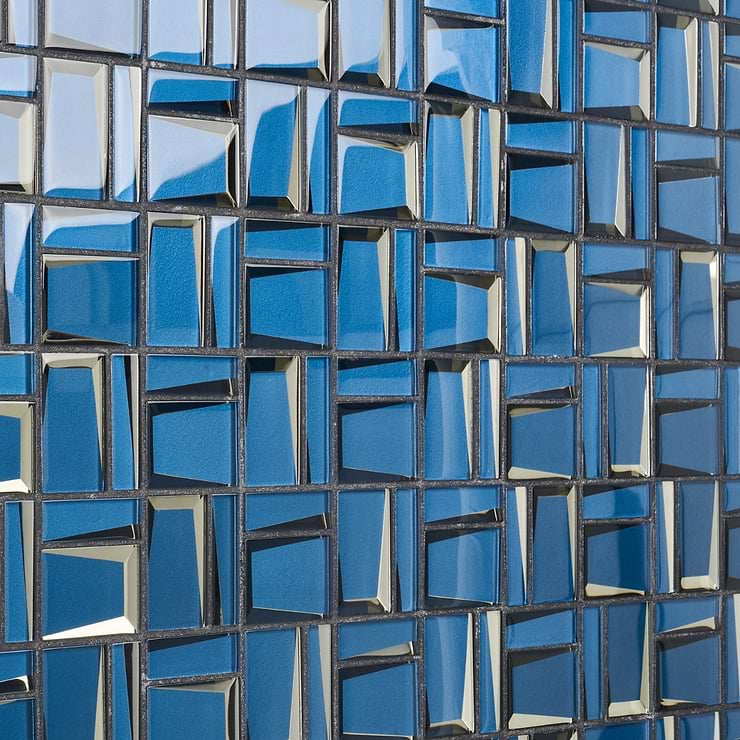 Rumi French Blue 2x3 Polished Mirrored Glass Mosaic Tile