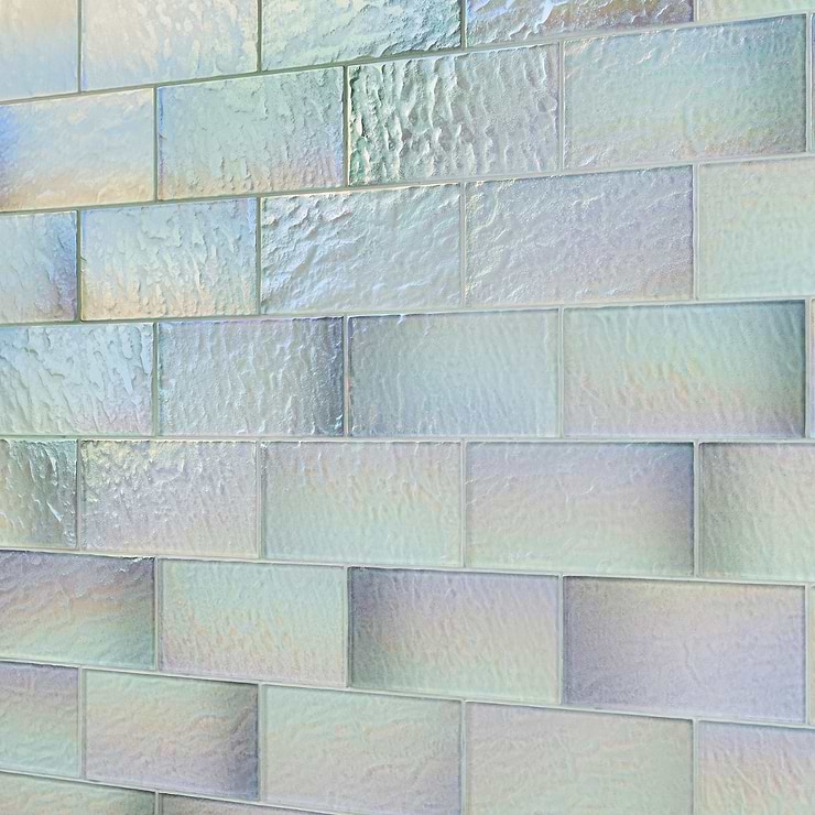 Splash Glacier White 4.5x9 Polished Glass Tile