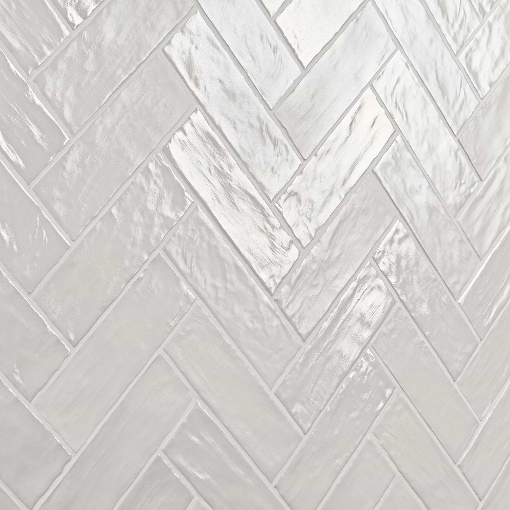 Montauk Gin 2x8 White Ceramic Subway Wall Tile with Mixed Finish