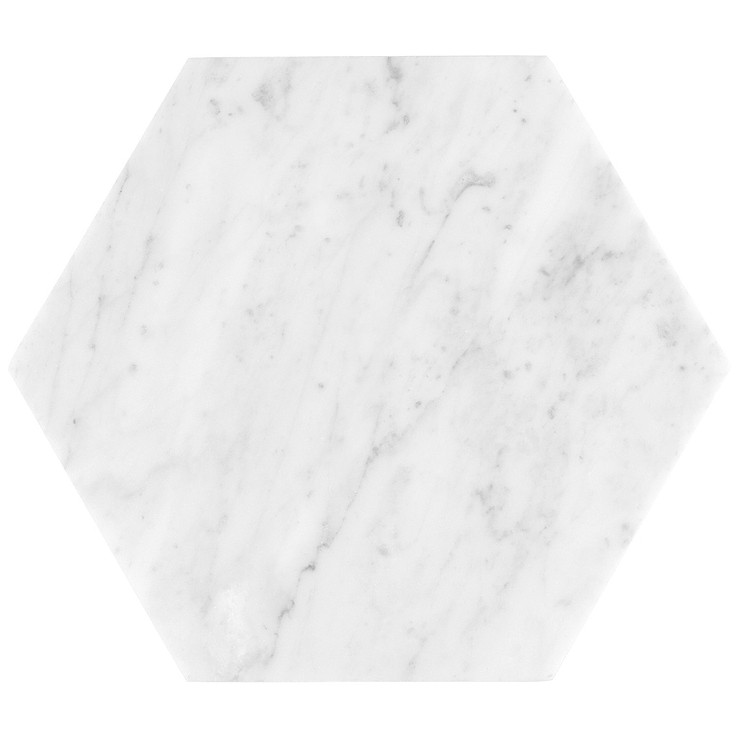 Carrara 10" Hexagon Honed Marble Tile