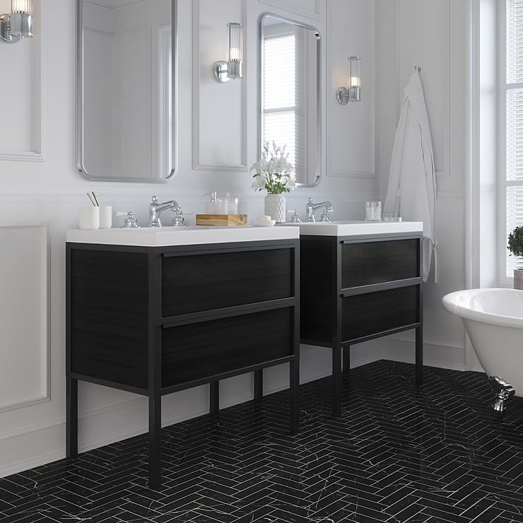 Element Black 30" Single Vanity with Integrated Top