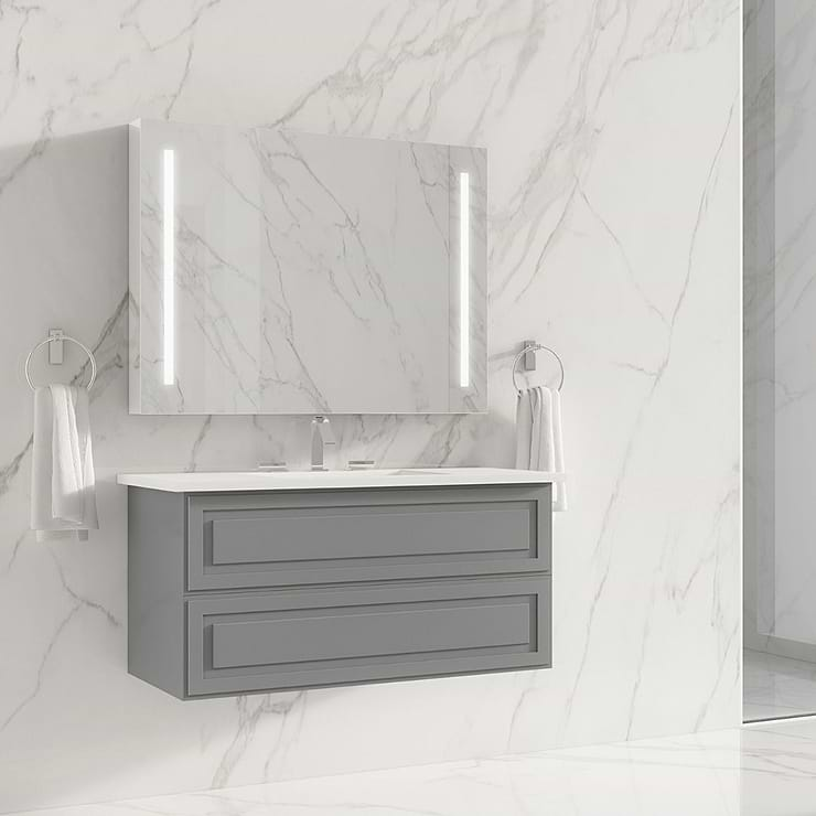 Alma Grigio Gray 30" Wall Mounted Vanity