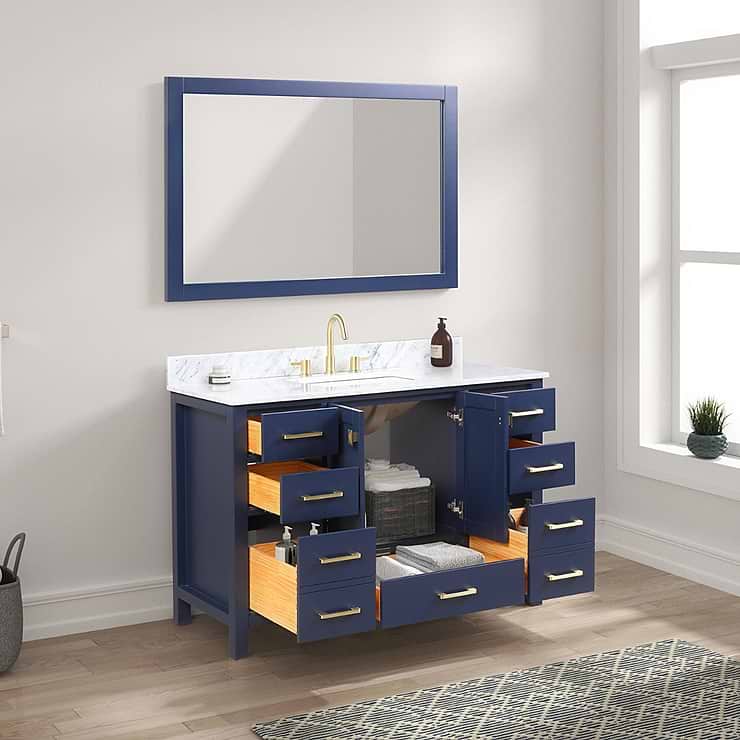 Athena 48'' Blue Vanity And Marble Counter