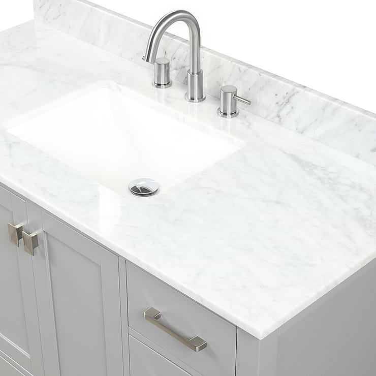 Athena 48'' Gray Vanity And Marble Counter