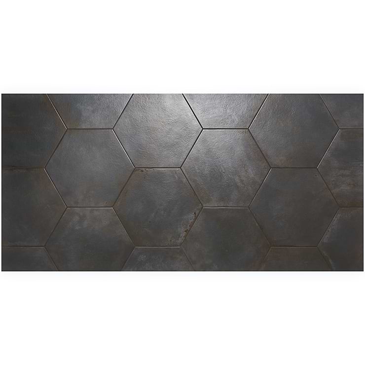 Angela Harris Flatiron Black  20" Large  Hexagon Matte Porcelain Tile