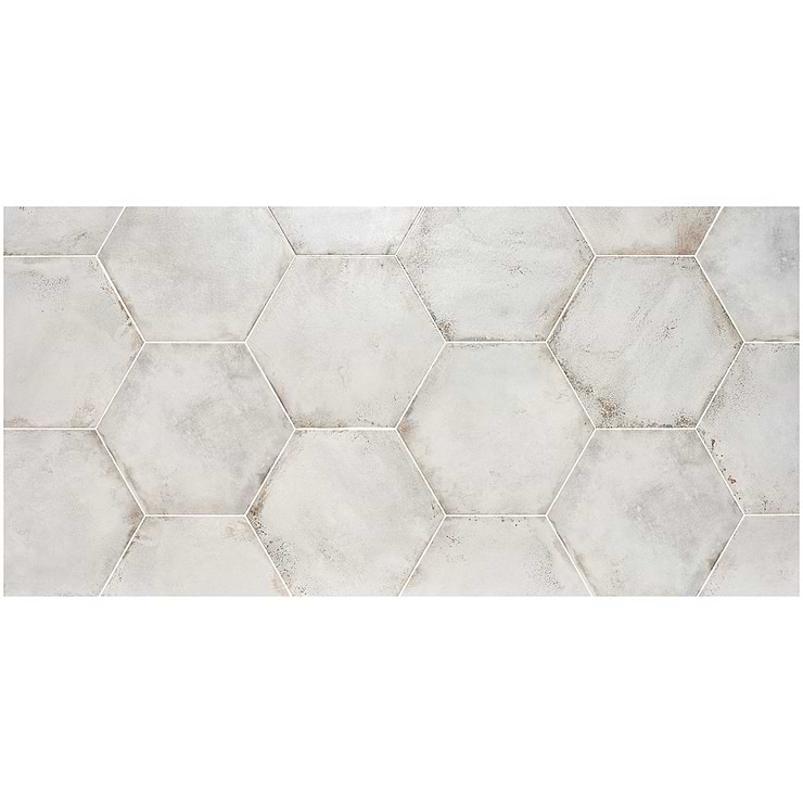 Angela Harris Flatiron White 20" Large Hexagon Matte Porcelain Tile