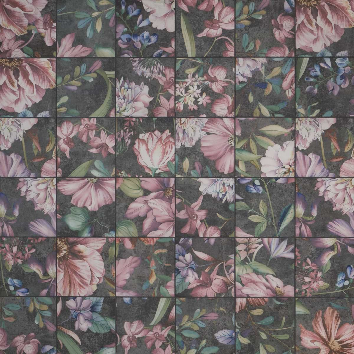 Angela Harris Wilder Garden Pink 8x8 Mural Matte Porcelain Tile