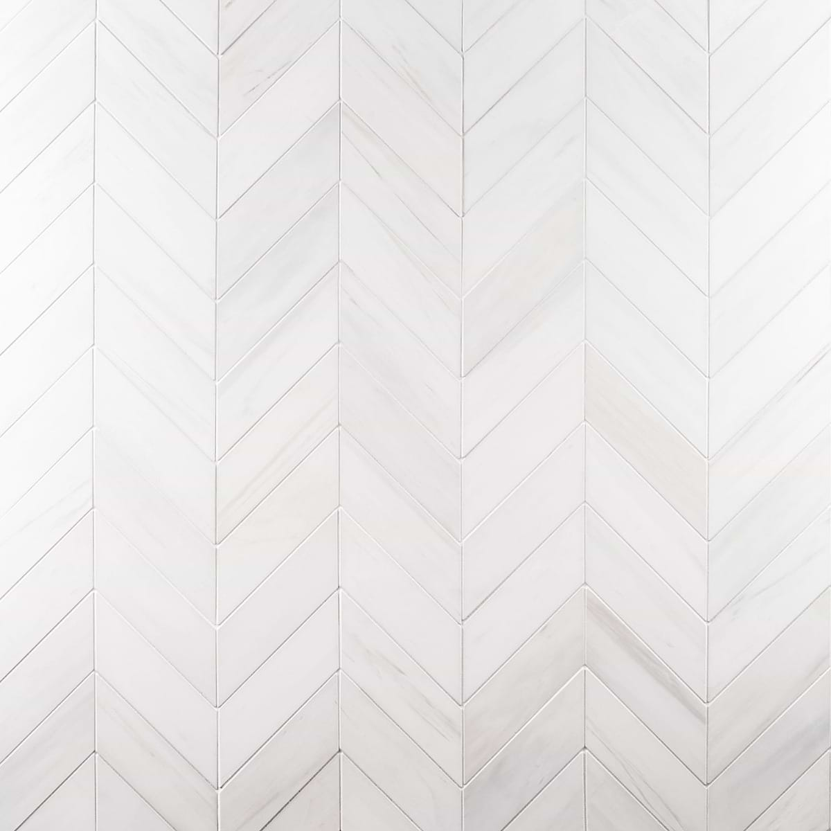 Bianco Dolomite Premium White 3x12 Chevron Honed Marble Tile