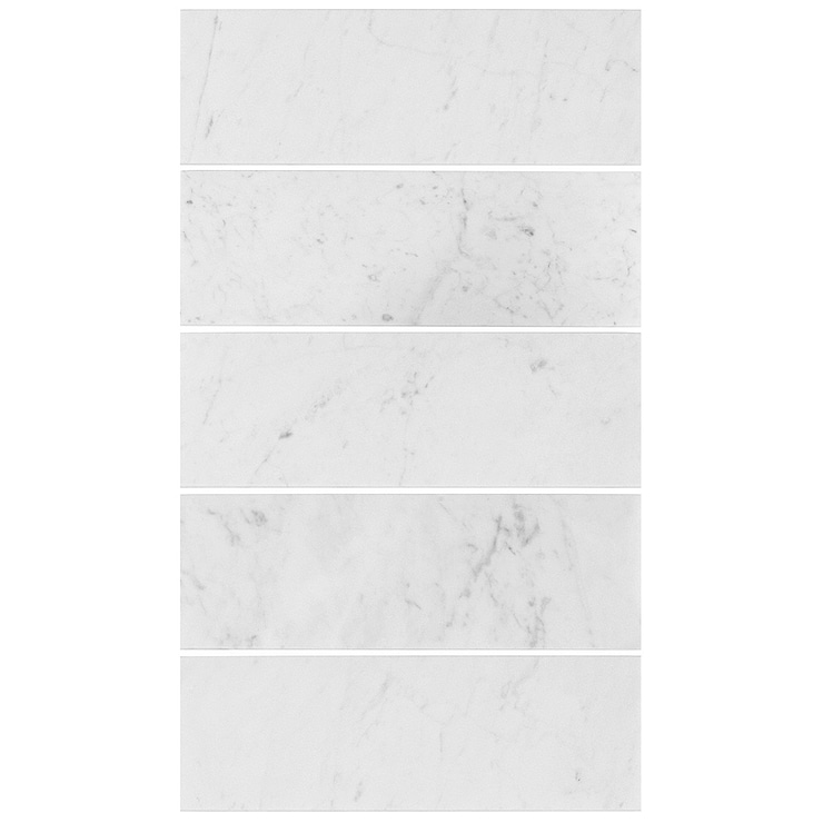 Carrara White 4x12 Polished Marble Subway Tile