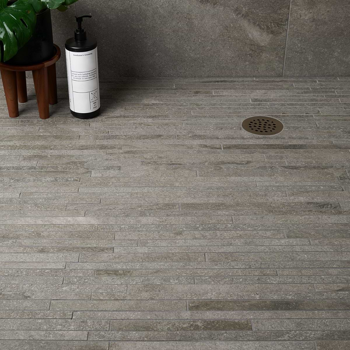 Acadia  Thin Strip Slate Gray Matte Porcelain Mosaic Tile