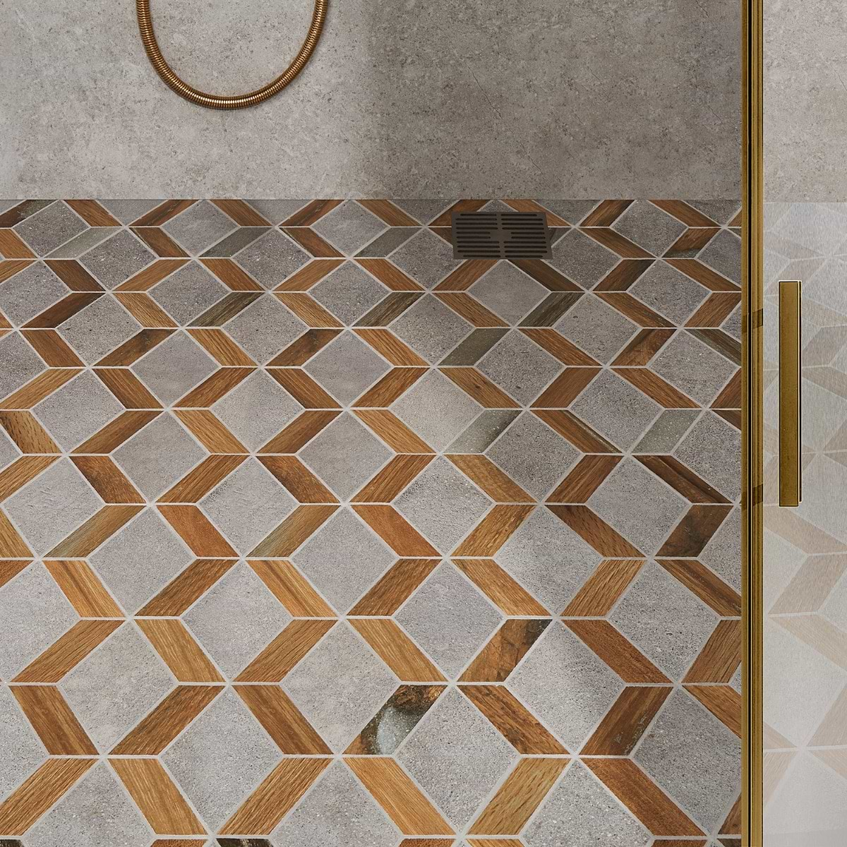 Eternal Oak Brown Diamond Matte Porcelain Mosaic