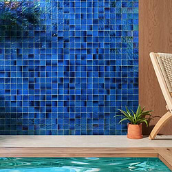 Splash Lagoon Blue 2x2 Polished Glass Mosaic Tile