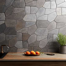 Nature Organica Java Dark Gray Honed Marble Mosaic Tile