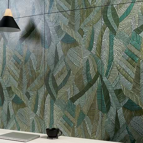 Monet Wild Atelier Green 24x48 Artisan Decor Matte Porcelain Wall Tile