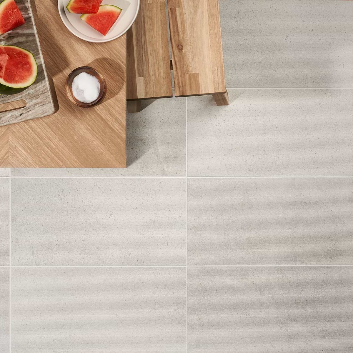 New Rock  Perla White 12x24 Chiseled Matte Porcelain Tile 