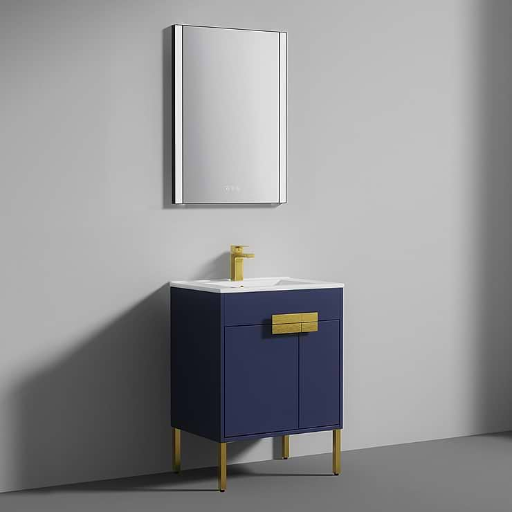 Portofino 24'' Navy Blue Vanity And Counter