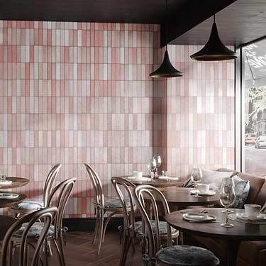 Color One Terra Blend Pink 2x8 Cement & Lava Stone Subway Tile