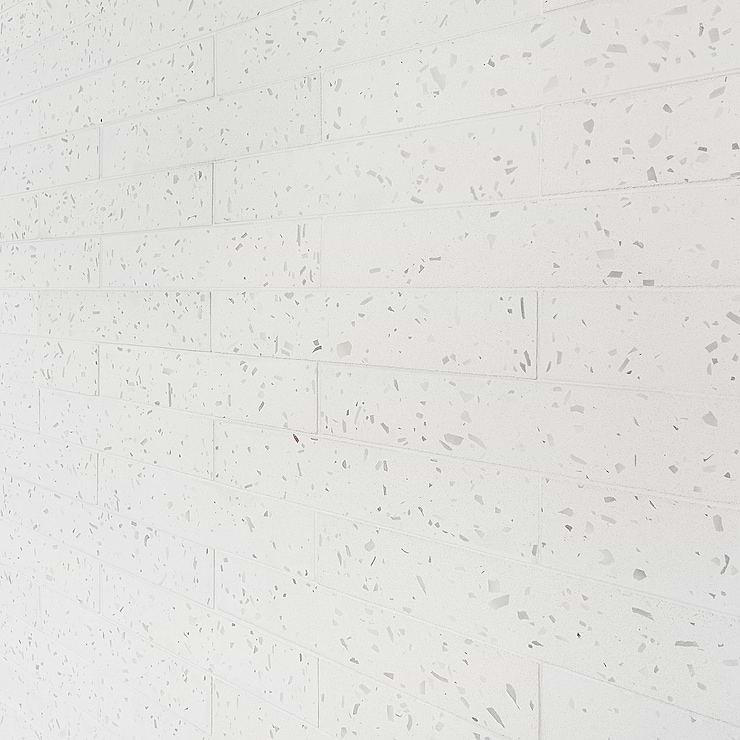 Mancala White 3x16 Matte Terrazzo Tile