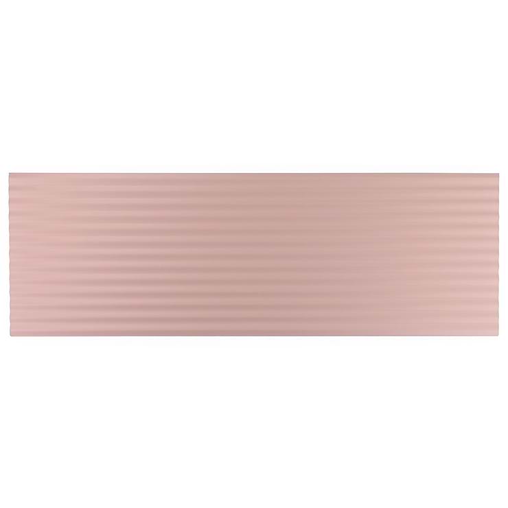 Mod Blush Pink 12x36 3D Fluted Matte Ceramic Tile 