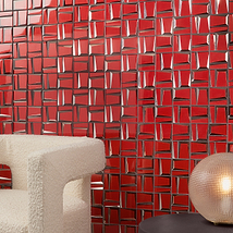 Rumi French Red 2x3 Polished Mirrored Glass Mosaic Tile