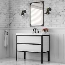 Element Black and Brass 36 Single Vanity with Integrated Top