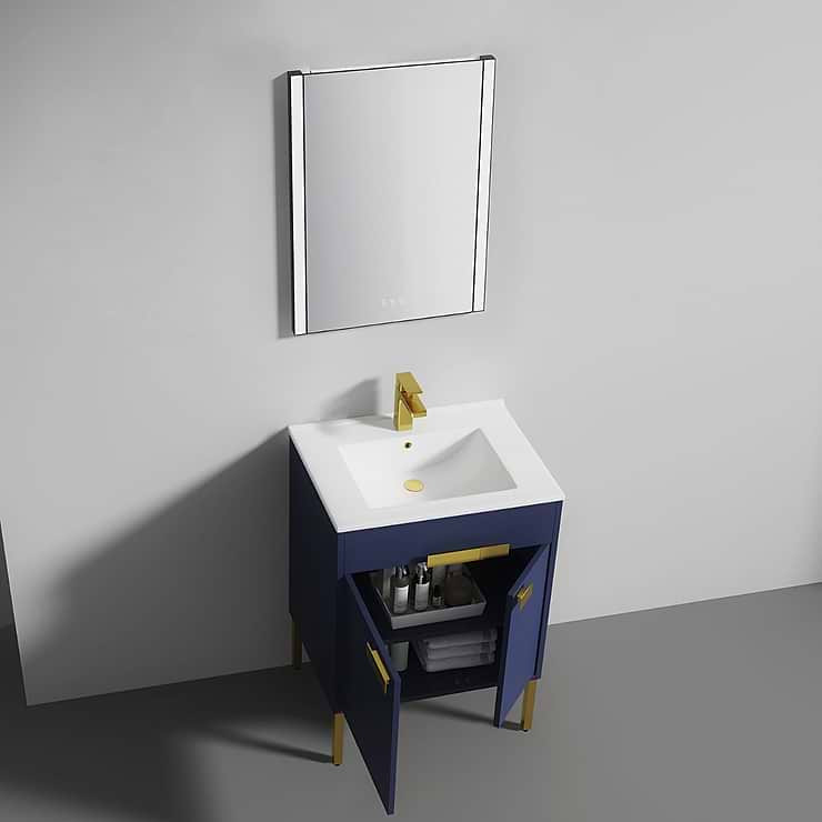 Portofino 24'' Navy Blue Vanity And Counter