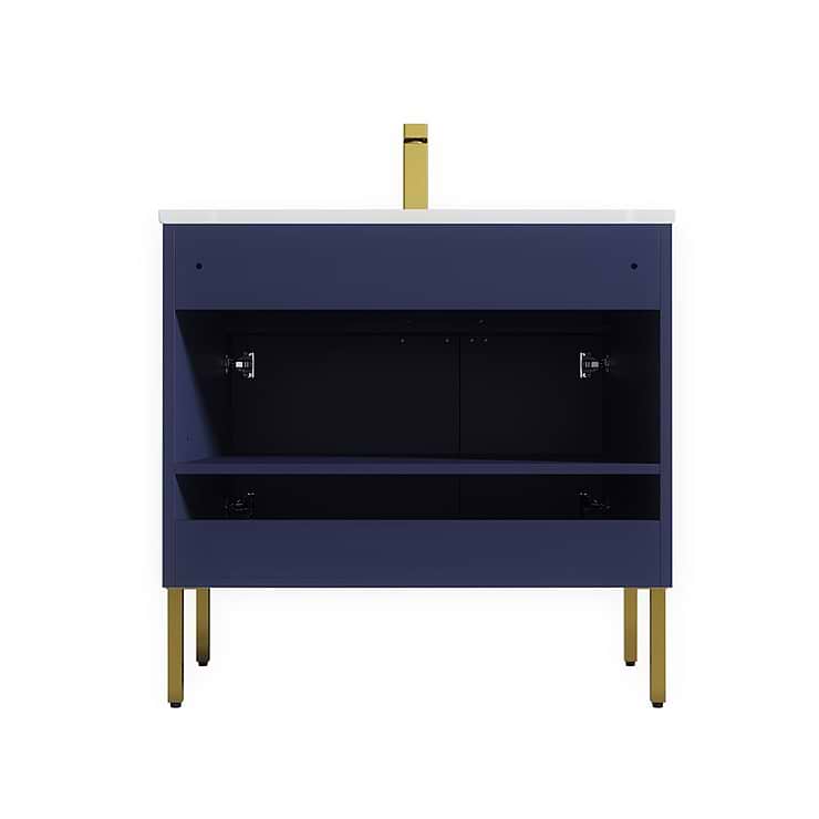 Portofino 36'' Navy Blue Vanity And Counter