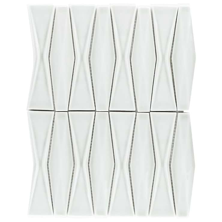 Nabi Harlequin Tundra Gray 2x8 Crackled Glossy Glass Mosaic Tile