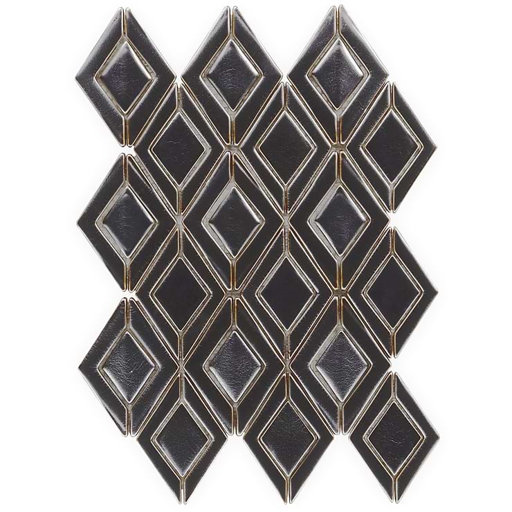 Nabi Jewel Metallic Gunmetal Gray 3D Matte Glass Mosaic Tile