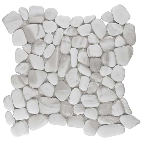 Riverglass White Frosted Glass Mosaic