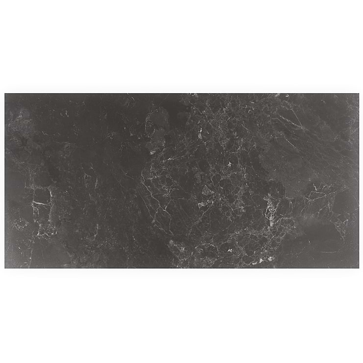 Marmo Perfetto Nero Black 24x48 Semi-Polished Porcelain Tile