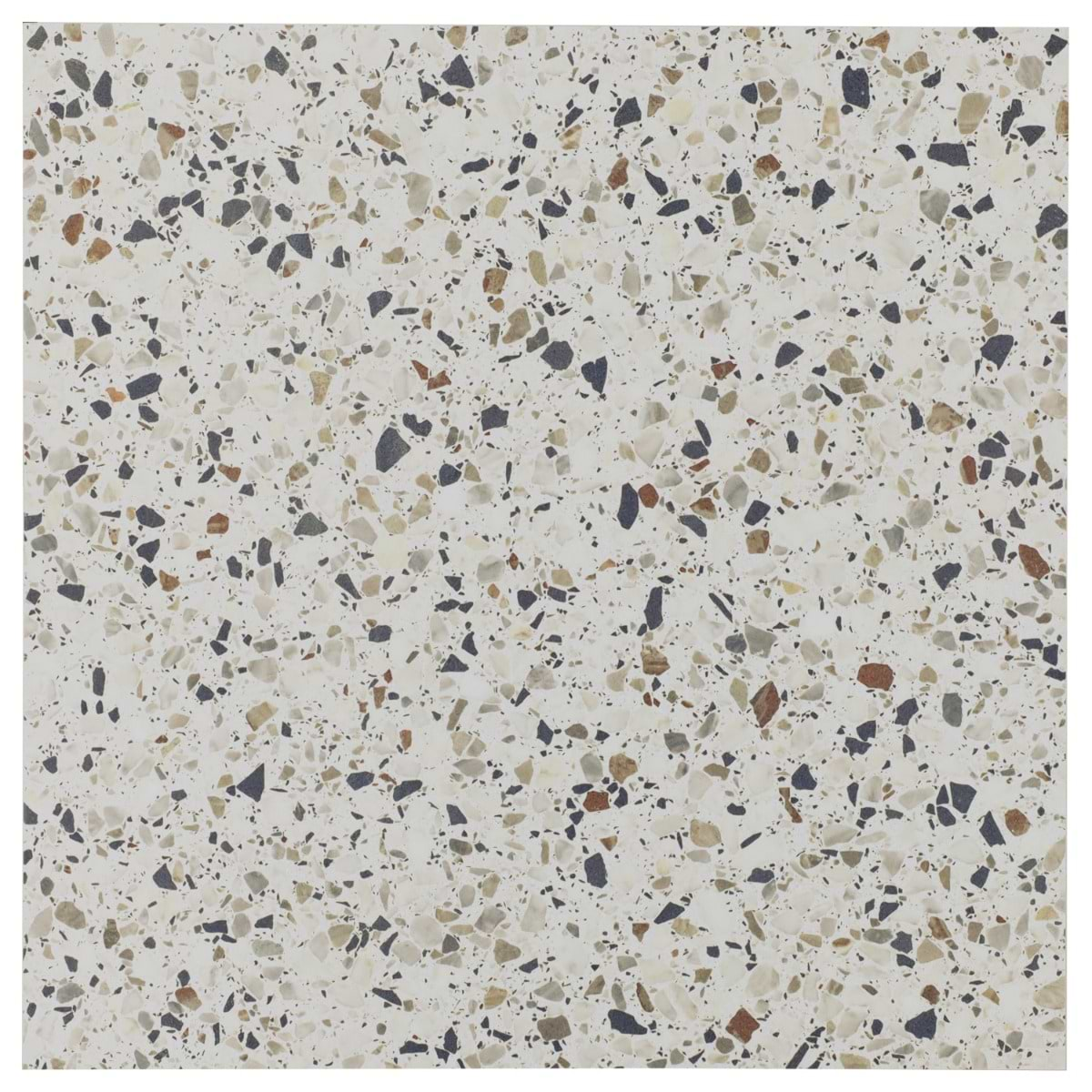 Kobe Flakes Ice White 24x24 Terrazzo Look Matte Porcelain Tile