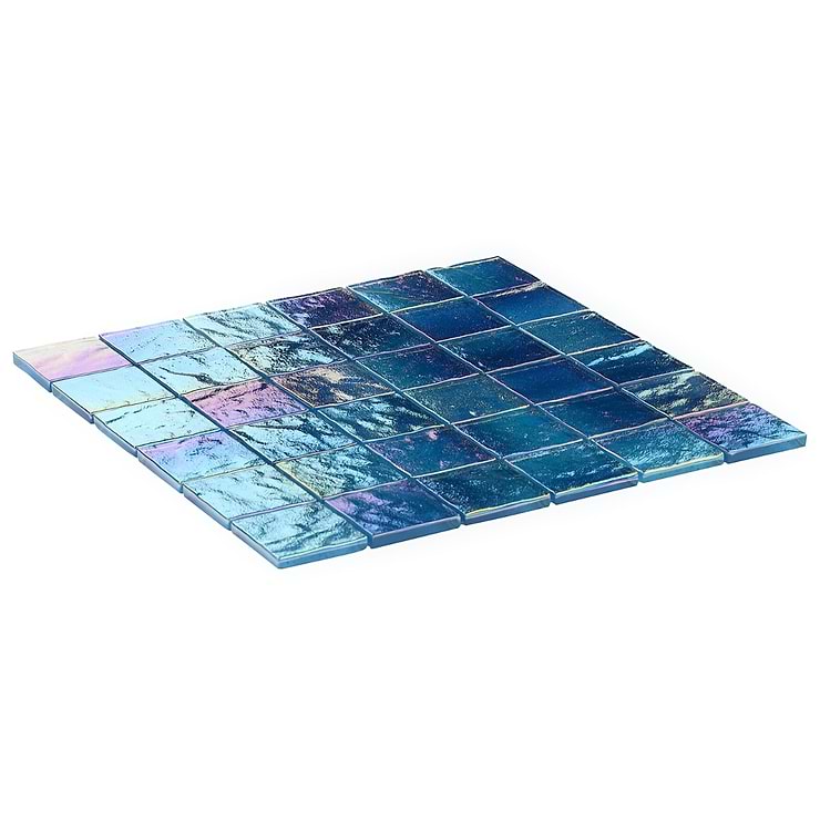 Splash Tropical Blue 2x2 Polished Glass Mosaic Tile