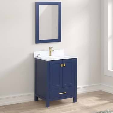 Athena  24'' Blue Vanity And Marble Counter