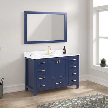 Athena  48'' Blue Vanity And Marble Counter