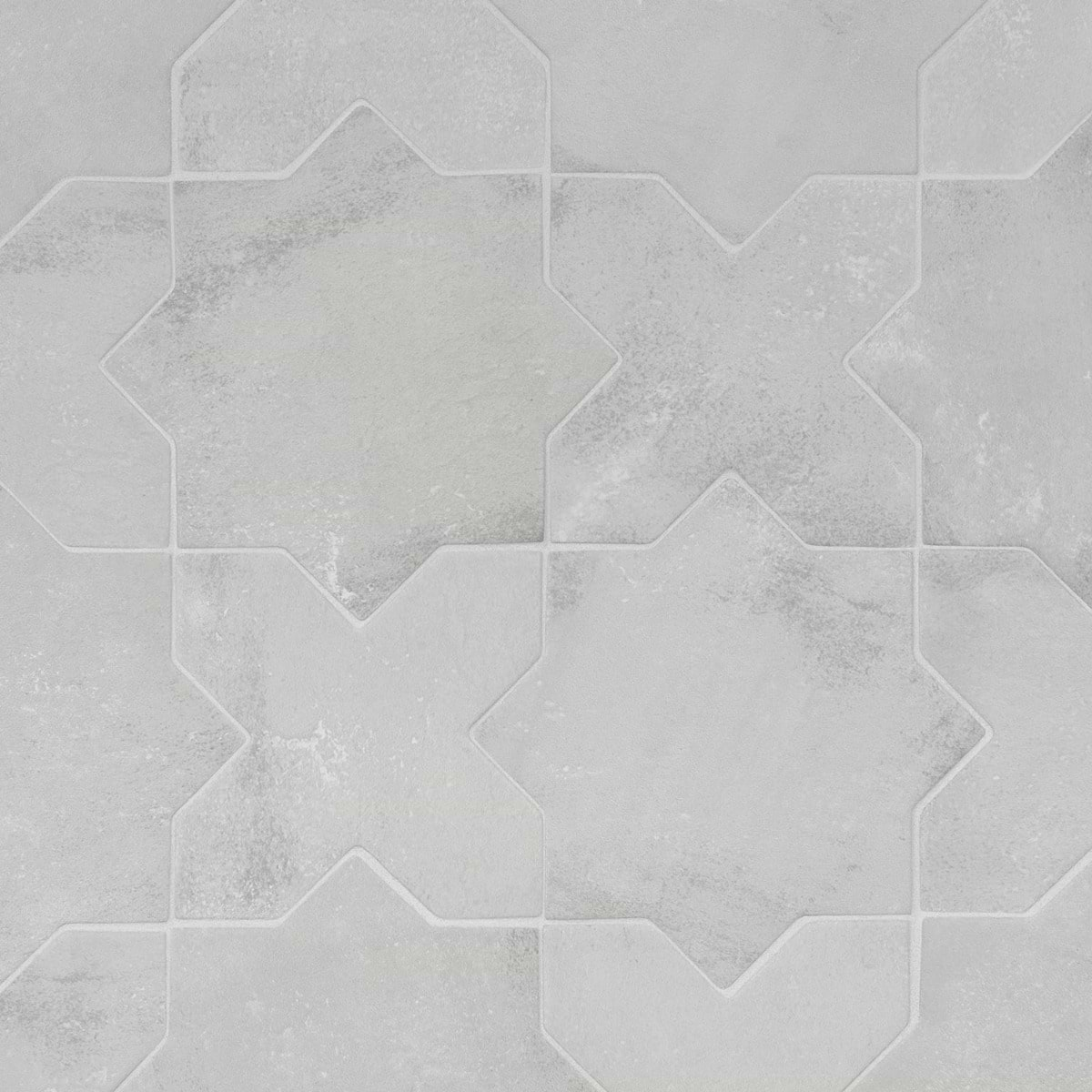 Parma Dove Gray Matte Star and Dove Gray Matte Cross 6" Terracotta Look Porcelain Tile