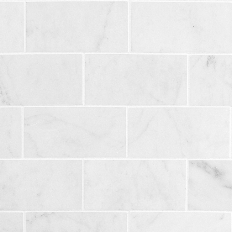Carrara White 3x6 Polished Marble Subway Tile