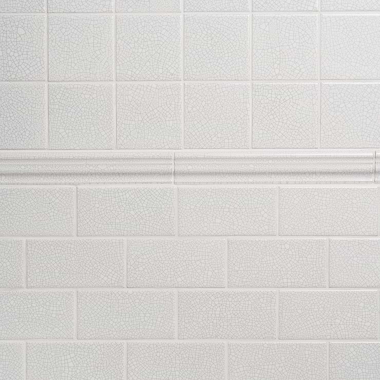 Sarina Vintage White 4x4 Glossy Crackled Ceramic Wall Tile