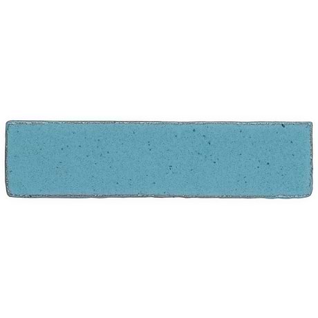 Emery Blue 2x8 Handmade Crackled Glossy Terracotta Subway Tile